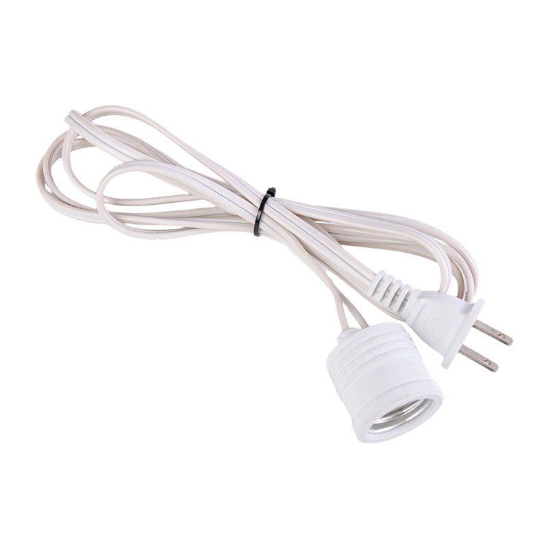Corda Síneadh Cumhachta Soicéad Lampa E27 Le Breiseán AC Dhá-Prong FP-740