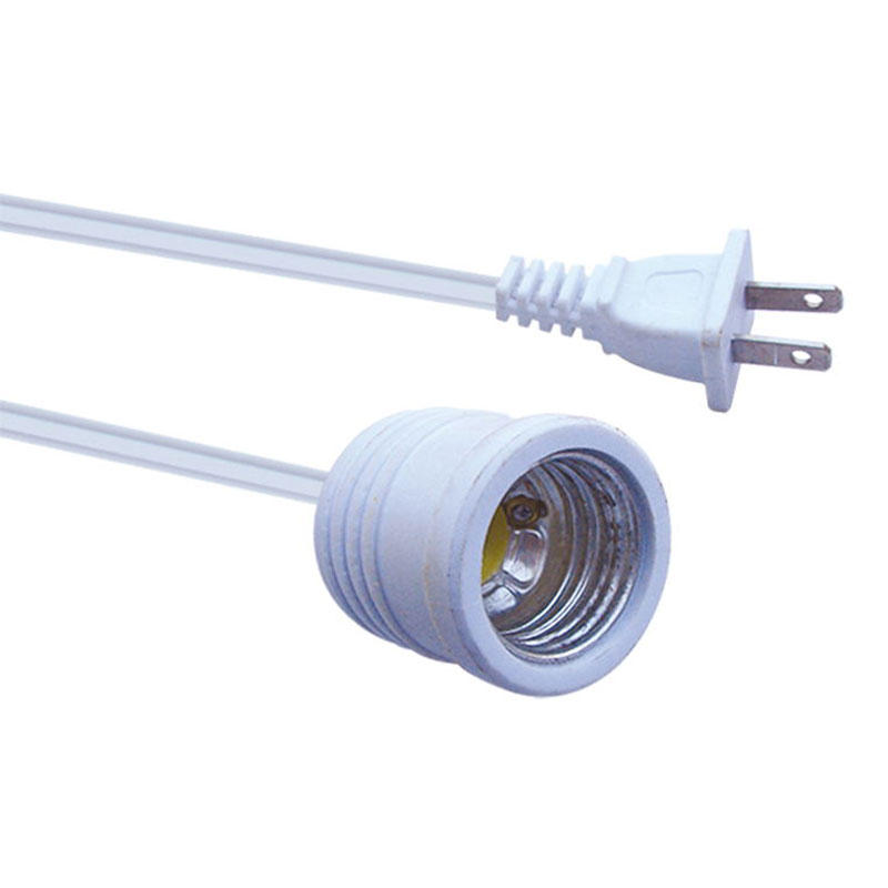 Corda Síneadh Cumhachta Soicéad Lampa E27 Le Breiseán AC Dhá-Prong FP-740